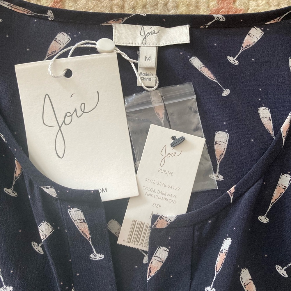 NWT Joie Purine Pink Champagne 100% silk blouse - Picture 5 of 8